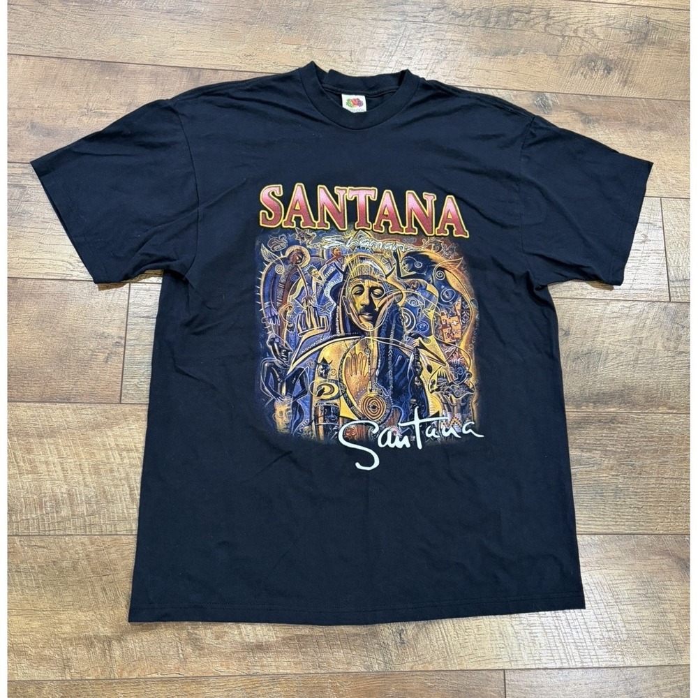 Vintage 2002 Santana Tour Tee Double Sided XL Black